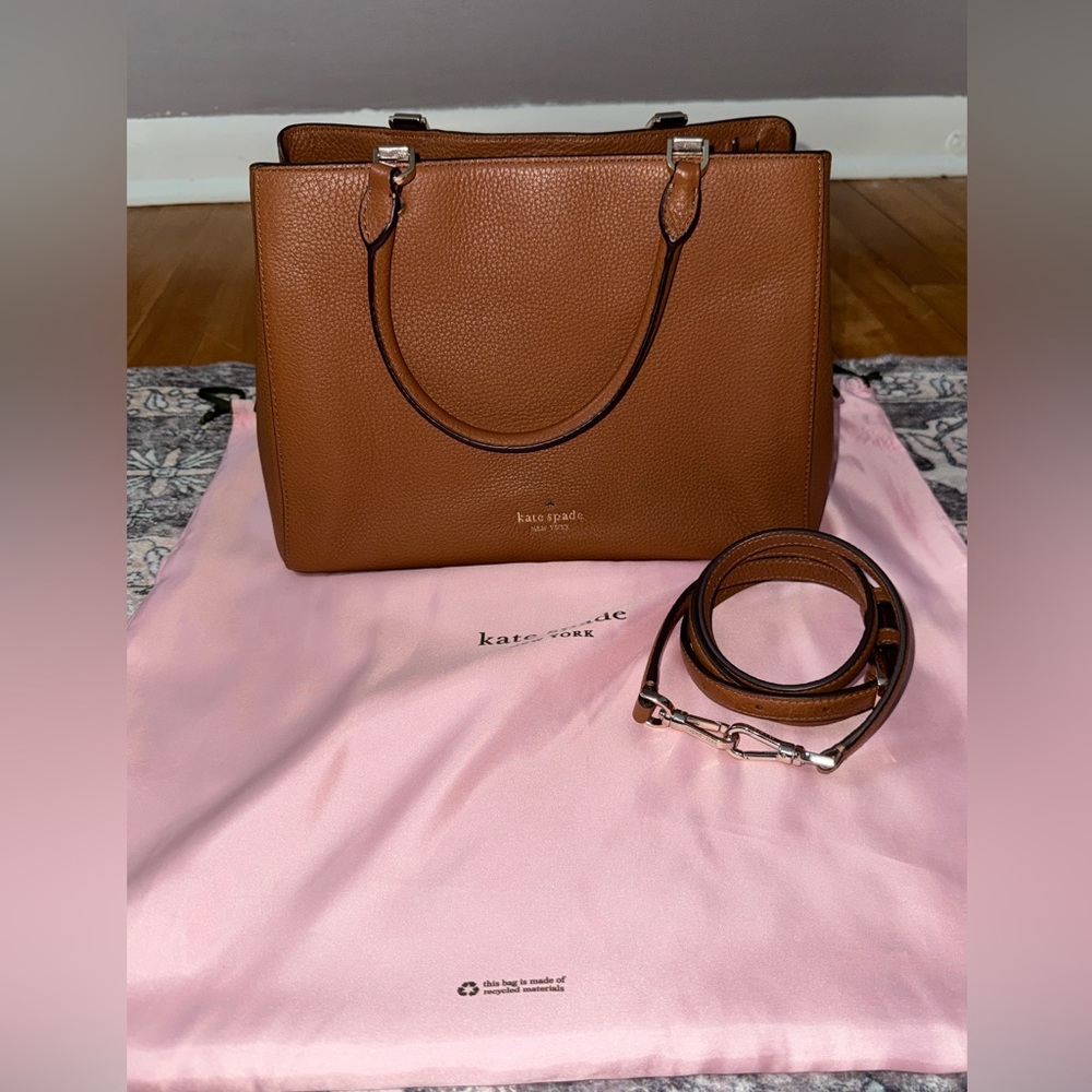 Kate Spade Leila Medium Triple Compartment Satchel in Warm Gingerbread - Picture 5 of 16